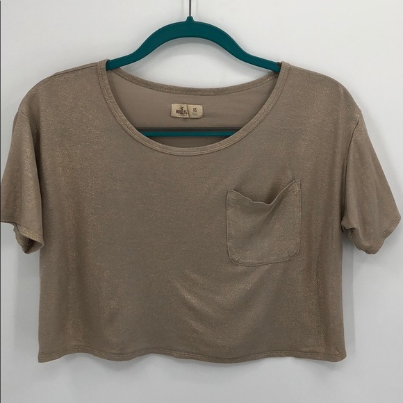Hollister Gold Metallic Crop Top Size XS - Picture 4 of 6
